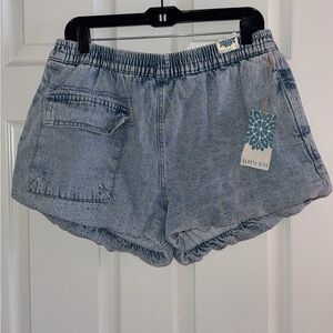 Denim Blue Women's bubble Shorts